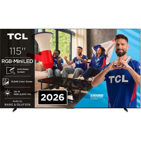 Téléviseur TCL 115RM9L 115 pouces 4K Smart TV RGB Mini-LED Google TV Wi‑Fi 6