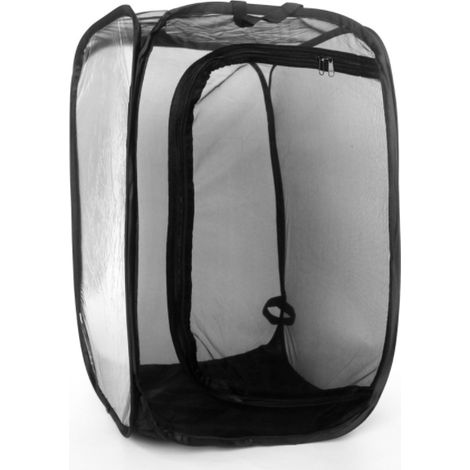 Cage à insectes pour papillons et chenilles, élevage en filet, cage aérée, kit d'insectes pliable 39 x 41 x 60 cm, noir (1/2)