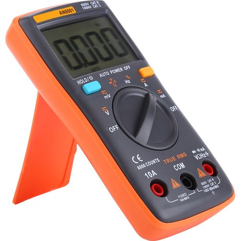 Tragbares Digitalmultimeter (AC/DC), Amperemeter, Voltmeter, Ohmmeter, 6000 Messpunkte, Hintergrundbeleuchtung (1/5)