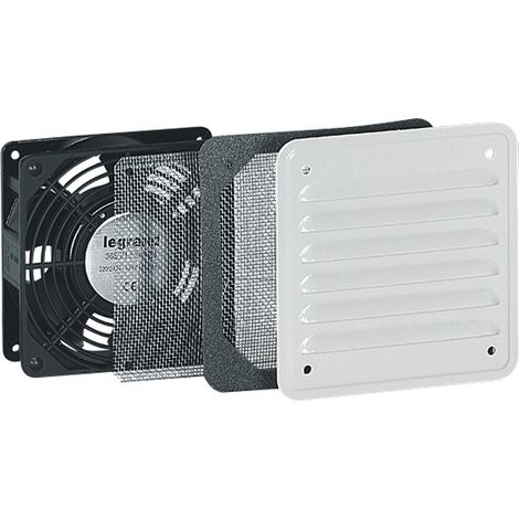Legrand – Ventilateur de plafond 30/160 m³/h – Protection IP32 IK10 – Installation extérieure – Pour armoires électriques – Avec ouïe métal (1/2)