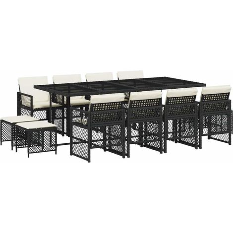 Maison Exclusive - Set comedor de jardín con cojines 13 pzas ratá (1/5)