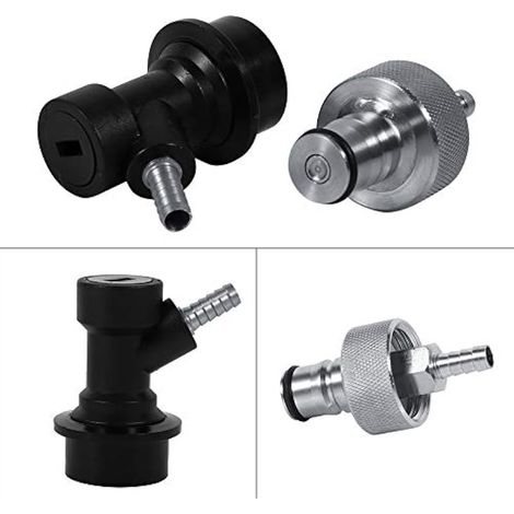Bouchon de carbonatation en acier inoxydable avec barbes de 1/4 "pour bouteilles en plastique et connecteurs ¨¤ bille (1/3)