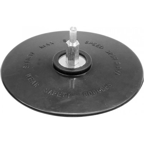 Disco de goma para taladro Ø125mm con vástago M14 color negro (1/2)