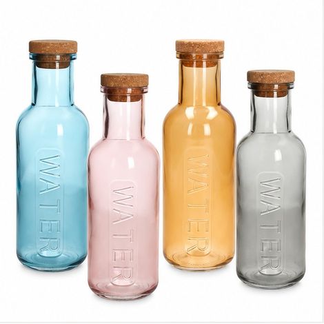 Bottiglia Tognana 1000 ml per Acqua Liscia e Gasata con Sughero 4 Colori