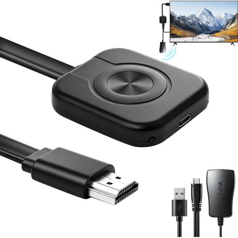 Adaptateur d'affichage HDMI sans fil 4K pour un streaming fluide vers la télévision ou le projecteur, un dongle miracast qui résout les limitations de petits écrans, compatible avec les appareils iOS (1/5)