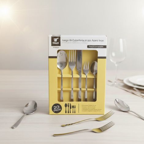 Ensemble de couverts 20 pièces en acier inoxydable  Ensemble de couverts professionnels 4 mm  Ustensiles de cuisine durables  (1/5)