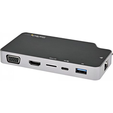 Adaptador Multipuertos USB C - Docking Station USB 3.1 Tipo C a Vídeo HDMI de 4K o VGA - PD Pass-through de 100W - Hub Ladrón USB de 2 Puertos - 10Gbp