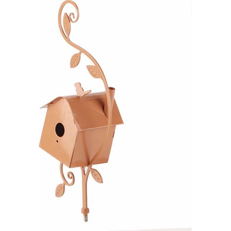 Vogelhaus aus Metall mit Pfosten, Vogelhaus aus antikem Metall, Gartendekoration, Landhausstil, Kolibri-Vogelhauspfähle, Vogelhaus aus antikem Metall (1/5)