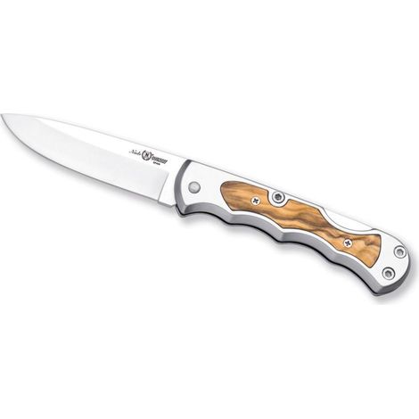 Navaja Country 060 Miguel Nieto de 17 cms, con hoja de acero de 7 cms y mango de Cromo duro y madera natural de olivo