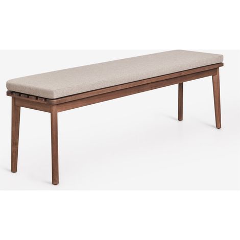 SKLUM 160 cm Bank aus Akazienholz und Kaela-Stoff              Akazienbraun dunkel                     