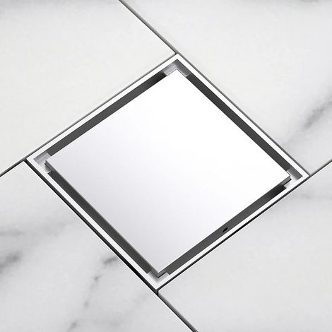 (Chrome-China Mainland)VGX Invisible Floor Drain Valve Cover Shower Trap Drains Backflow Preventer For Kitchen Bathroom Brass Square Anti-Odor 100X100 (1/4)