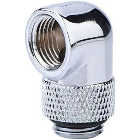 3.3x1.9x 1.9xcm Argent Raccords de Refroidissement par Eau, raccord de Tube Rotatif à Angle de 90 degrés, connecteur coudé à Filetage G1/4 de Refroidissement par Eau PC (1/4)