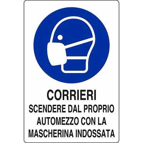 Segnaletica Covid-19 obbligo mascherina corrieri