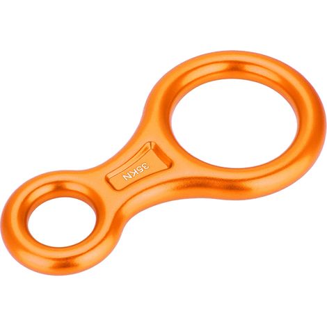 Descendeur de corde en forme de 8 de 35 kN, anneau de rappel, matériel de sauvetage pour l'escalade (orange) (1/5)