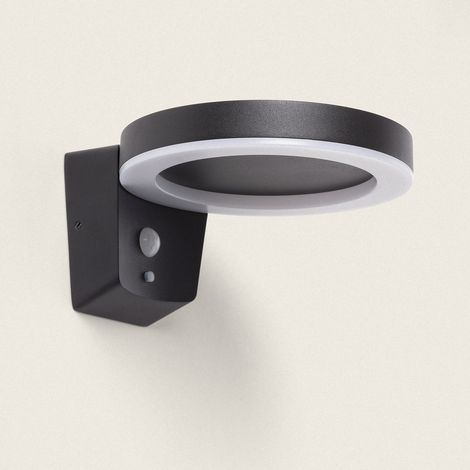 Aplique de Pared Exterior Solar LED 5W Aluminio con Sensor de Movimiento Aris Negro