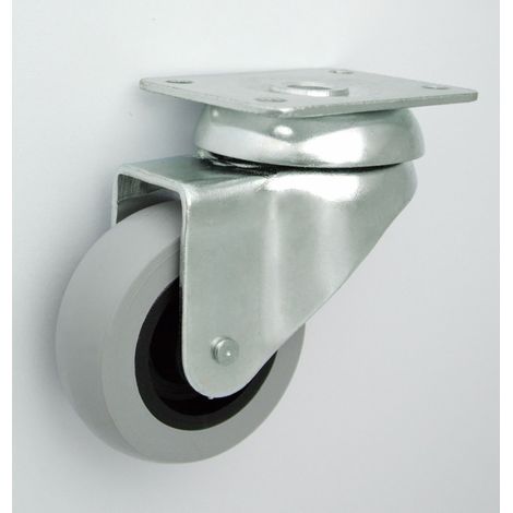 Rueda para muebles de plástico + goma, carcasa giratoria de 50 mm M52T - KL050 SKR G