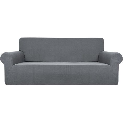 1 Copridivano comodo ed elasticizzato per camera da letto e soggiorno, 3 posti, grigio chiaro.