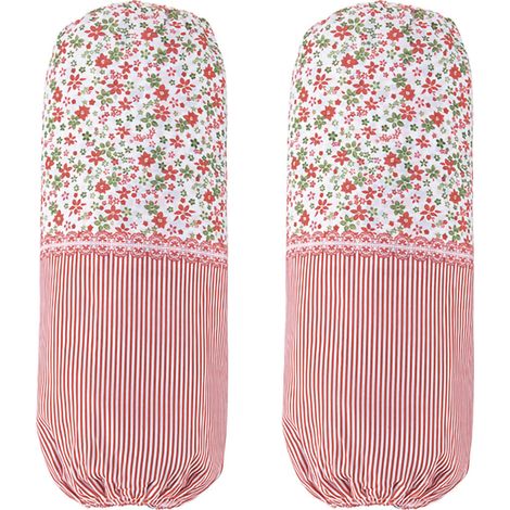 Arm Protection Sleeves - Kitchen & Office Dustproof Arm Covers - Polyester Arm Guards (Red, 1 Pair, Approx. 33x17cm)