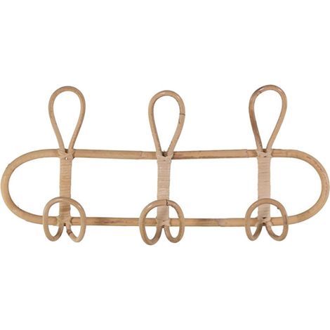 Porte-Manteau rotin, Cintre de Porte, Crochets à vêtements pour entrée, Chambre à Coucher, Porte de Ferme, 3 Crochets (1/5)