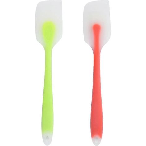 Lot de 2 spatules en silicone pour racler, mélanger et cuire au four, antiadhésives.-28X5.5X2CM-Random Color (1/3)