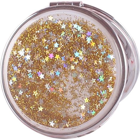 Miroir De Maquillage Double Face Pochette Portable - Verre Et Abs - 8,5 X 6,5 Cm - 1 Pièce (1/5)