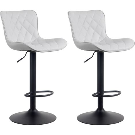 2er Set Barhocker Emma weiß Kunstleder
