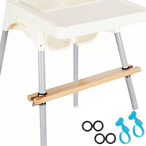 Verstellbare, rutschfeste Fußstütze aus natürlichem Kiefernholz für Babyhochstühle