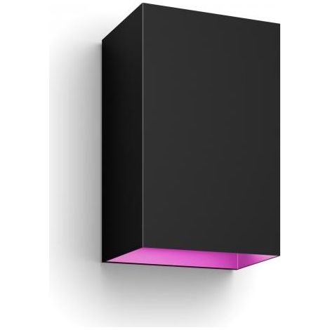 Philips Hue White and Color Ambiance Resonate, Lampada da Parete Smart LED, per Esterni, Doppia Illuminazione Sopra/Sotto, LED Integrato, Nera (1/4)