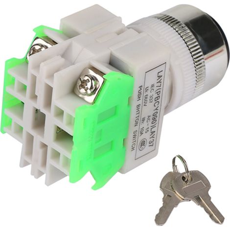 Commutateur rotatif à 3 positions avec 2 clés, montage 22 mm LAY37-20Y/31 (1/5)