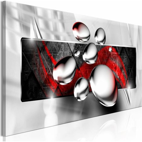 Tableau pierres brillantes étroites rouges - 120 x 40 cm (1/4)