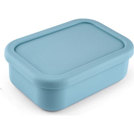 Boîte repas en silicone Bento portable réutilisable, 3 compartiments, micro-ondable, pour adultes et enfants (1/5)