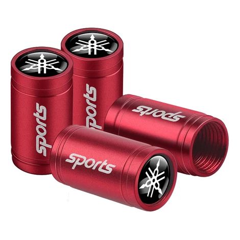 (Rouge pour) 4 pièces Bouchons de valve de pneu en alliage d'aluminium pour jante, accessoires de tuning pour voiture neuve (1/5)