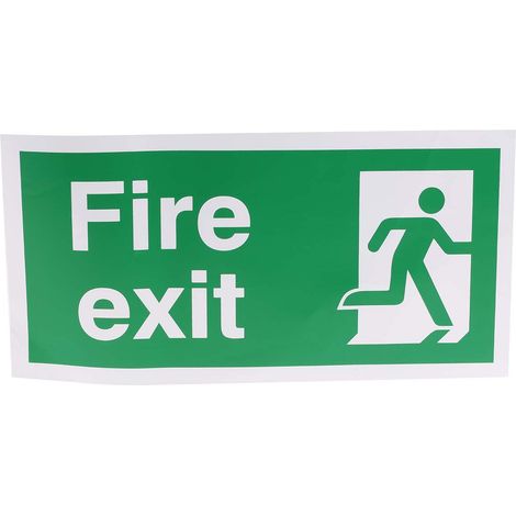 Panneau issue de secours RS PRO "Fire Exit", Vinyle Etiquette ( Prix pour 1 ) (1/2)