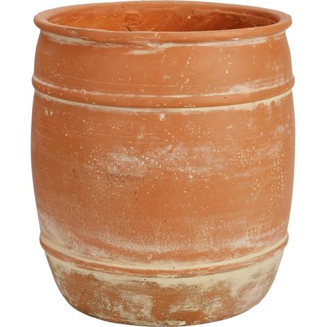 Jardinière de style vintage en fibre de pierre avec trou de drainage (1/5)
