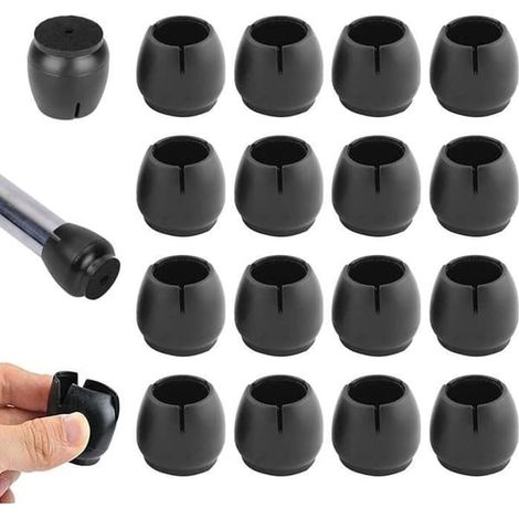 SABIR-(Noir) Protections pour pieds de chaise - Sans marque - Lot de 40 - Silicone - Antidérapantes - 12-16 mm (1/4)