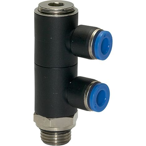 Riegler L-Mehrfachverteiler »Blaue Serie«, 2-fach, drehbar, G 1/4 a. Ø8mm (1/3)