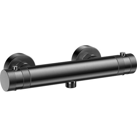Core Shower Bar Valve Thermostatic in Gun Metal with Optional Riser Rail Kit, Bar Valve Only