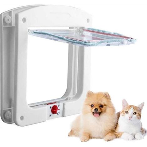 Porte pour animaux, chat et chien avec quatre options de verrouillage pour le bois, le PVC et la résistance aux intempéries. Convient aux animaux de moins de 15 kg-Fei Yu (1/5)