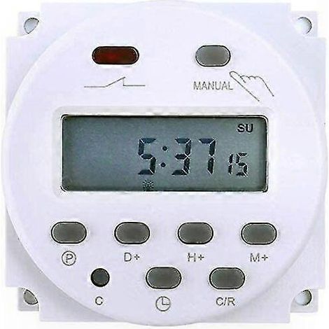 Minuteur numérique LCD 12V DC 16A, 16 programmations réglables, horloge programmable pour contrôle d'appareils (1/5)