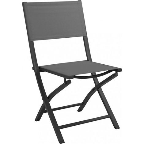 Sedia "Copacabana" pieghevole in alluminio, seduta e schienale in textilene, 58 x 46 x 85 cm -Taupe / Confezione da 1 pezzo (1/7)
