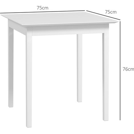 Table de cuisine, table à manger, table carrée, design moderne, 75 cm x 75 cm x 76 cm, blanche (1/5)