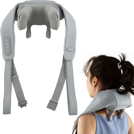 COSTWAY Neck Shoulder Massager 4D Deep Tissue Shiatsu Massage Machine Grey