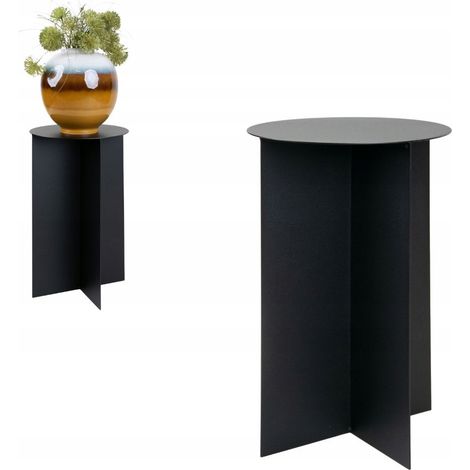 Tavolino ausiliario laterale per laptop, loft in metallo nero Soria M 30x65 (1/5)
