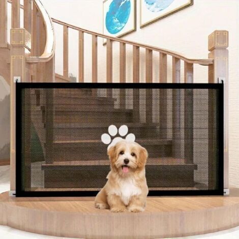 Barrière de Sécurité pour Bébés et Chiens(18078cm) Barrière pour chien , Barriere de Securite pour Escaliers Enfant ou Animaux de Compagnie, pour Les Escaliers/Portes/Couloirs, Noir (1/4)