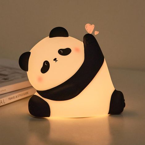 Veilleuse Panda Kung Fu pour enfants - Commande tactile, minuterie 30 min, rechargeable, 3 modes - Idéale pour l'allaitement, la décoration de la chambre de bébé, et comme cadeau original (1/5)