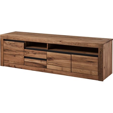 mobile TV in legno di Quercia Selvatica/ Cerro 185x45x55 tabacco marrone oliato MONTREUX 330