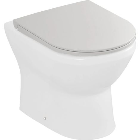 Copriwater originale serie Round slim softclose in termoindurente bianco (1/4)