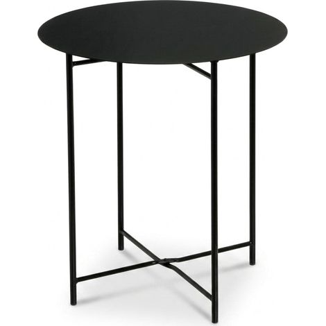 Tavolino da Salotto Moderno in Metallo per Interno Esterno 40x40x45cm NERO 40 40 45 (1/5)