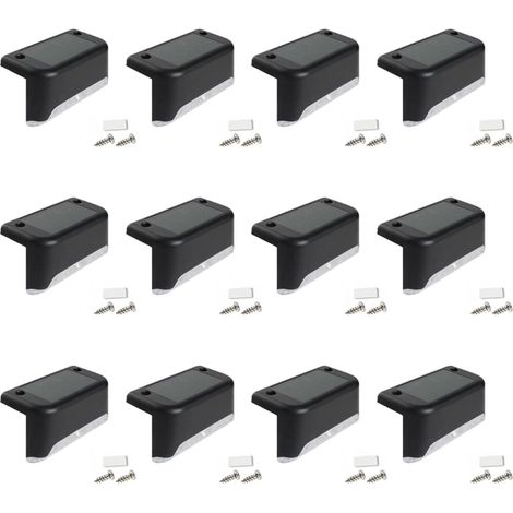 12 Pièces Lampes Solaires de Clôture Extérieures à LED, Appliques Murales Ondulées pour Jardin, Balcon et Terrasse, Éclairage de Mar (1/5)