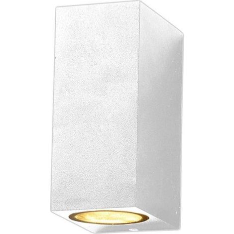Applique Murale LED Carrée IP44 double faisceau GU10 - Blanc - SILUMEN